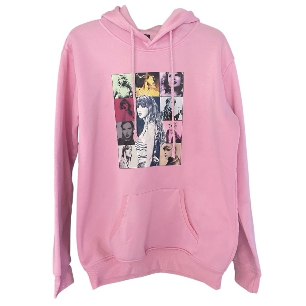 Taylor Swift The Eras Tour Hoodie Sweatshirt Pullover Pop Large Pink casual fan - Picture 2 of 4
